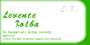 levente kolba business card